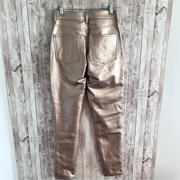Express Gold High Rise Metallic Skinny Pants Size 2 - Picture 2 of 3